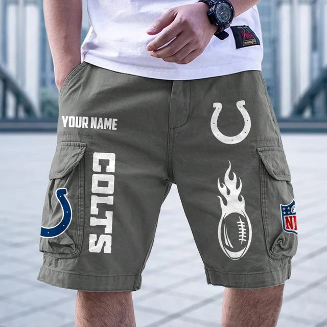 [SPECIAL OFFER] NEW CUSTOMIZED NFL17 IDC INDIANAPOLIS COLTS CARGO SHORTS