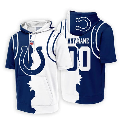 LIMITED EDITION - NEW CUSTOMIZED NFL17 IDC INDIANAPOLIS COLTS SHORT SLEEVE HOODIE T-SHIRT