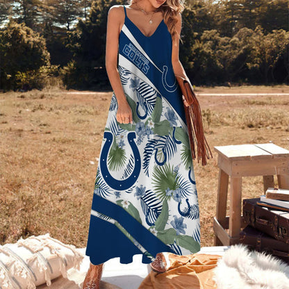 LIMITED RUN - NEW CUSTOMED NFL17 IDC ID COLTS HAWAIIAN LONG DRESS