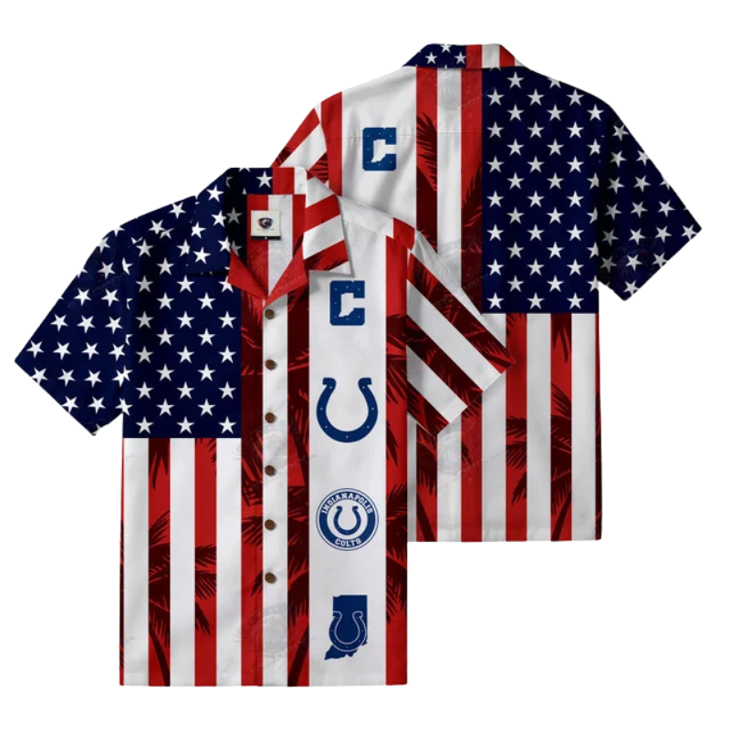 LIMITED EDITION - NEW CUSTOMIZED NFL17 IDC INDIANAPOLIS COLTS PATRIOTIC 250 USA HAWAIIAN SHIRT