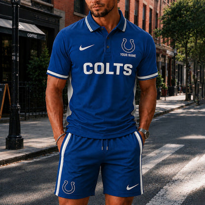 [SPECIAL OFFER] NEW CUSTOMIZED NFL17 IDC INDIANAPOLIS COLTS POLO SHIRT & SHORT PANTS