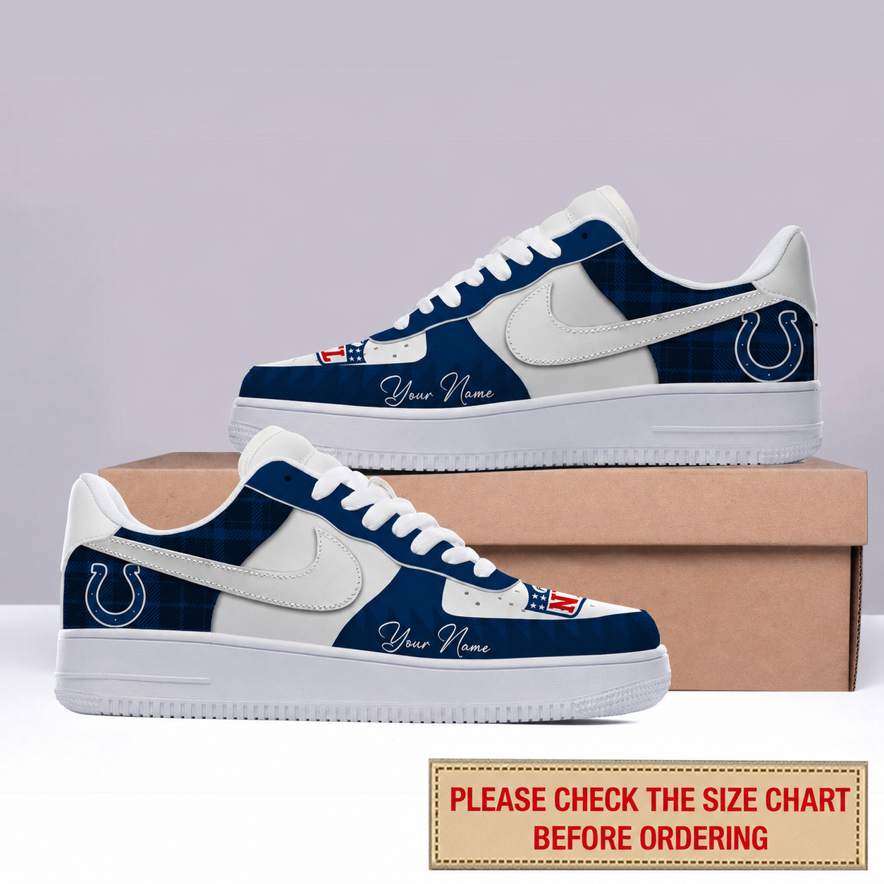 LIMITED EDITION - NEW CUSTOMIZED NFL17 IDC INDIANAPOLIS COLTS AF1 SHOES