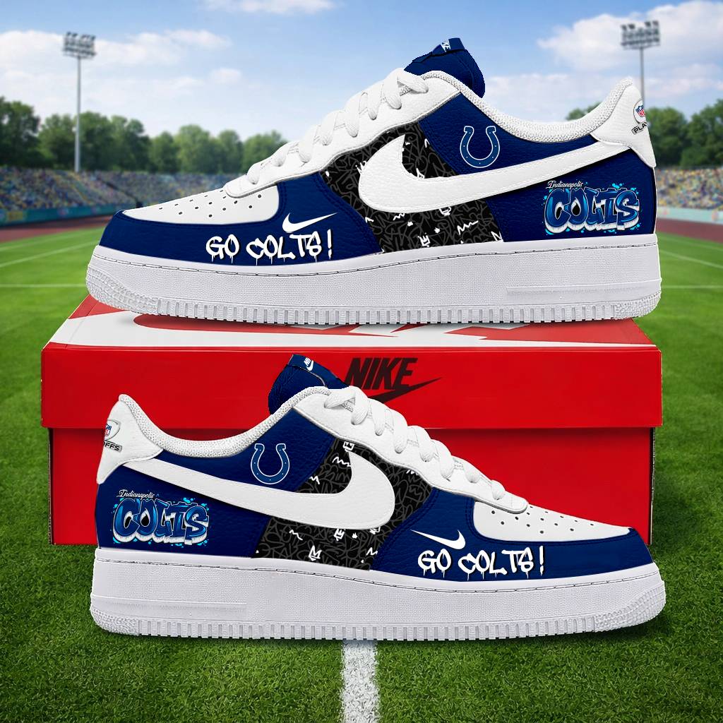 LIMITED EDITION - NEW CUSTOMIZED NFL17 IDC INDIANAPOLIS COLTS AF1 SNEAKERS