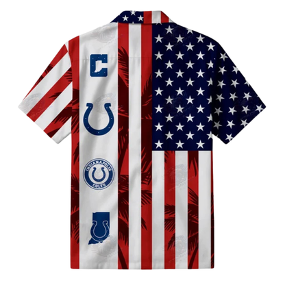LIMITED EDITION - NEW CUSTOMIZED NFL17 IDC INDIANAPOLIS COLTS PATRIOTIC 250 USA HAWAIIAN SHIRT