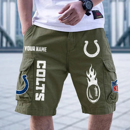 [SPECIAL OFFER] NEW CUSTOMIZED NFL17 IDC INDIANAPOLIS COLTS CARGO SHORTS
