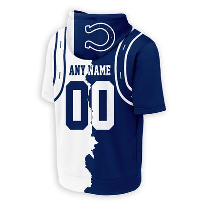 LIMITED EDITION - NEW CUSTOMIZED NFL17 IDC INDIANAPOLIS COLTS SHORT SLEEVE HOODIE T-SHIRT