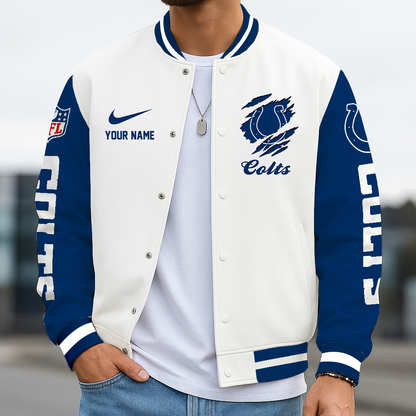 LIMITED EDITION - NEW CUSTOMIZED NFL17 IDC INDIANAPOLIS COLTS BASEBALL JACKET