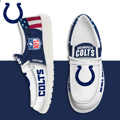 LIMITED EDITION - NEW CUSTOMIZED NFL17 IDC INDIANAPOLIS COLTS LOAFER SHOES