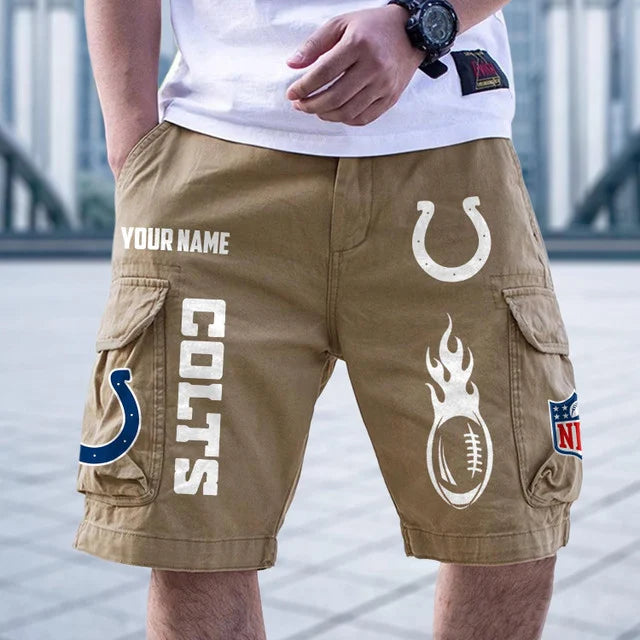 [SPECIAL OFFER] NEW CUSTOMIZED NFL17 IDC INDIANAPOLIS COLTS CARGO SHORTS