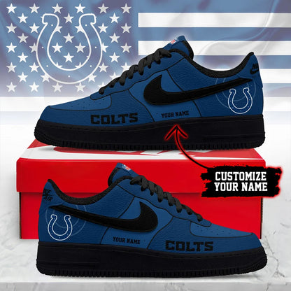 LIMITED EDITION - NEW CUSTOMIZED NFL17 IDC ID COLTS AF1 SNEAKERS