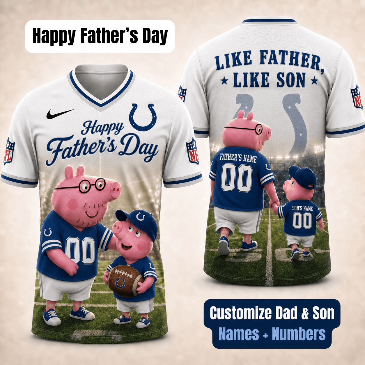 [FATHER'S DAY] NEW CUSTOMIZED NFL17 IDC INDIANAPOLIS COLTS FOOTBALL JERSEY