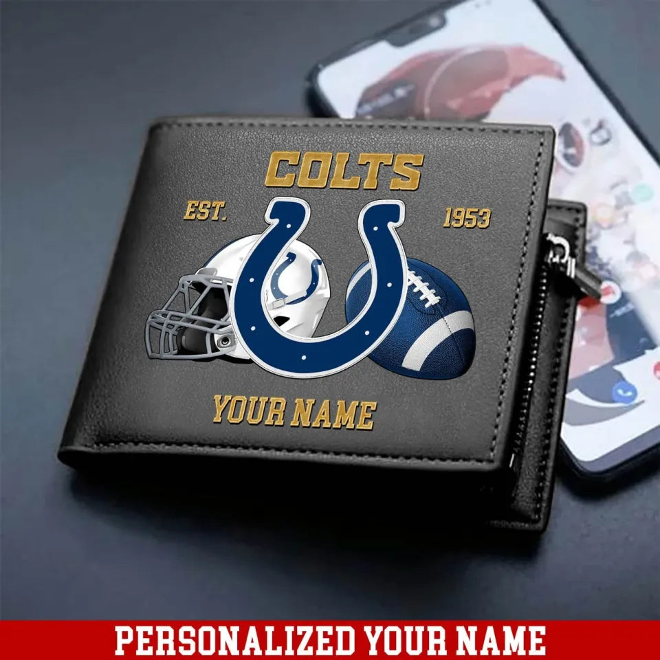 LIMITED EDITION - NEW CUSTOMIZED NFL17 IDC INDIANAPOLIS COLTS LEATHER WALLET