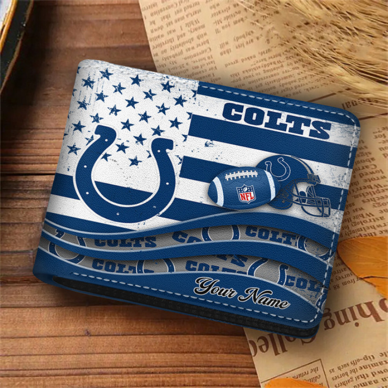 [SPECIAL OFFER] NEW CUSTOMIZED NFL17 IDC INDIANAPOLIS COLTS LEATHER WALLET