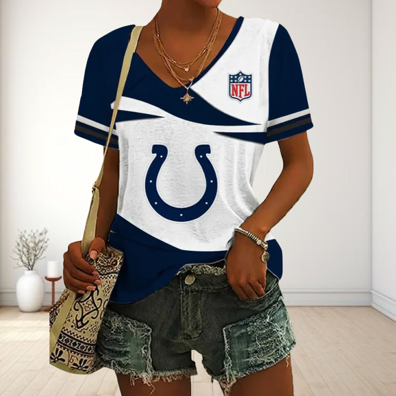 LIMITED EDITION - NEW CUSTOMIZED NFL17 IDC INDIANAPOLIS COLTS V-NECK FEMALE SHIRT