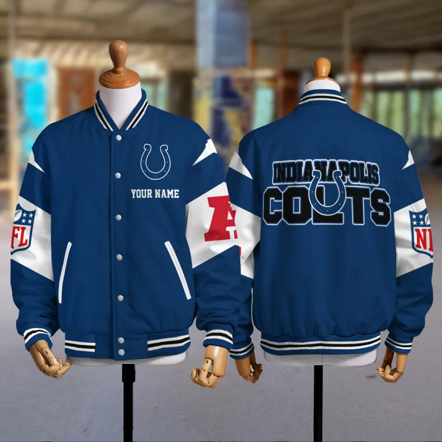 [HOT DEAL] NEW CUSTOMIZED NFL17 IDC INDIANAPOLIS COLTS SATIN VARSITY & BASEBALL JACKET