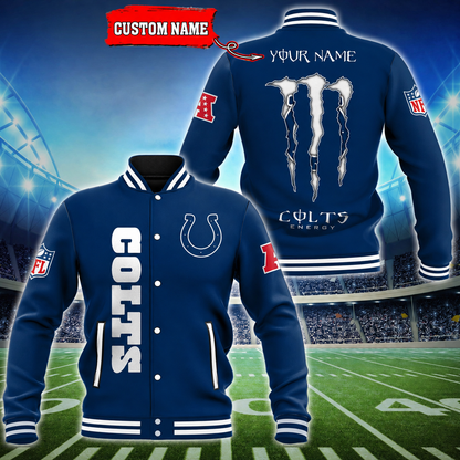 LIMITED EDITION - NEW CUSTOMIZED NFL17 IDC INDIANAPOLIS COLTS SATIN VARSITY & BASEBALL JACKET