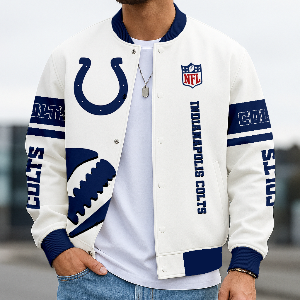 LIMITED EDITION - NEW CUSTOMIZED NFL17 IDC INDIANAPOLIS COLTS BASEBALL JACKET