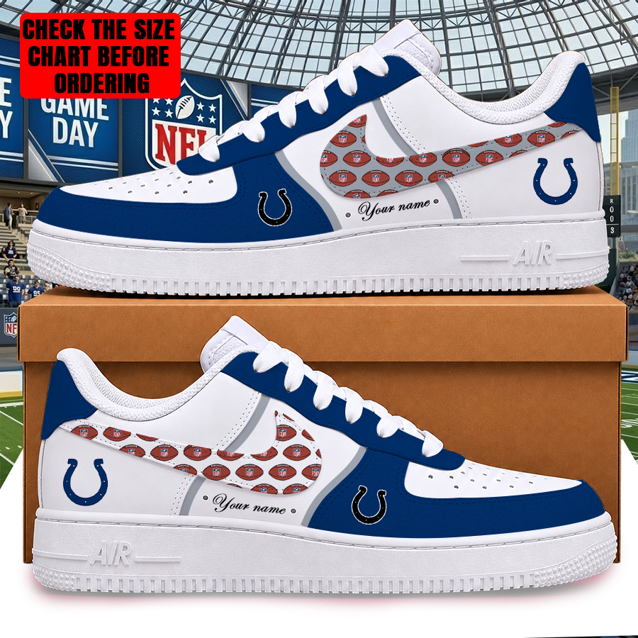 LIMITED EDITION - NEW CUSTOMIZED NFL17 IDC INDIANAPOLIS COLTS AF1 SHOES
