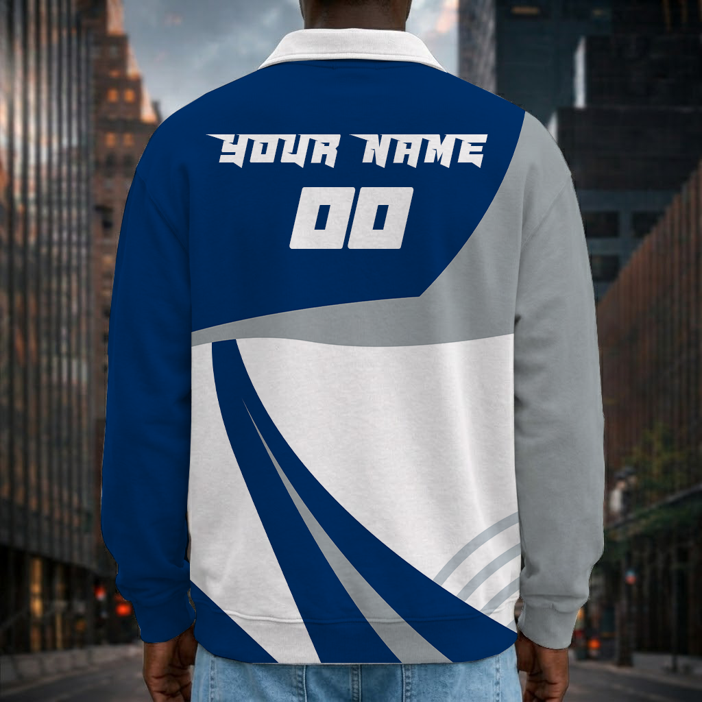 [SPECIAL OFFER] NEW CUSTOMIZED NFL17 IDC INDIANAPOLIS COLTS LONG SLEEVE POLO SHIRT