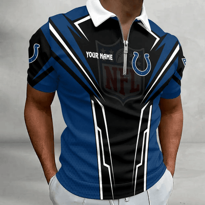 [SPECIAL OFFER] NEW CUSTOMIZED NFL17 IDC INDIANAPOLIS COLTS ZIP POLO SHIRT