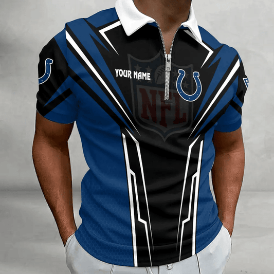 [SPECIAL OFFER] NEW CUSTOMIZED NFL17 IDC INDIANAPOLIS COLTS ZIP POLO SHIRT