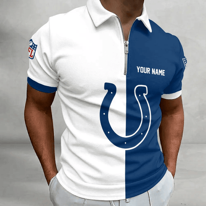 [SPECIAL OFFER] NEW CUSTOMIZED NFL17 IDC INDIANAPOLIS COLTS ZIP POLO SHIRT