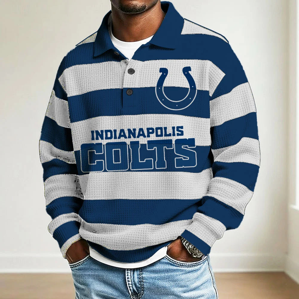 LIMITED EDITION - NEW CUSTOMIZED NFL17 ID COLTS MEN LONG SLEEVE POLO SHIRT