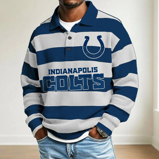 LIMITED EDITION - NEW CUSTOMIZED NFL17 ID COLTS MEN LONG SLEEVE POLO SHIRT