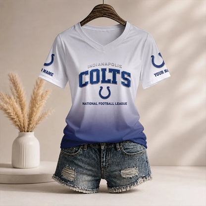 LIMITED EDITION - NEW CUSTOMIZED NFL17 IDC ID COLTS V-NECK FEMALE SHIRT