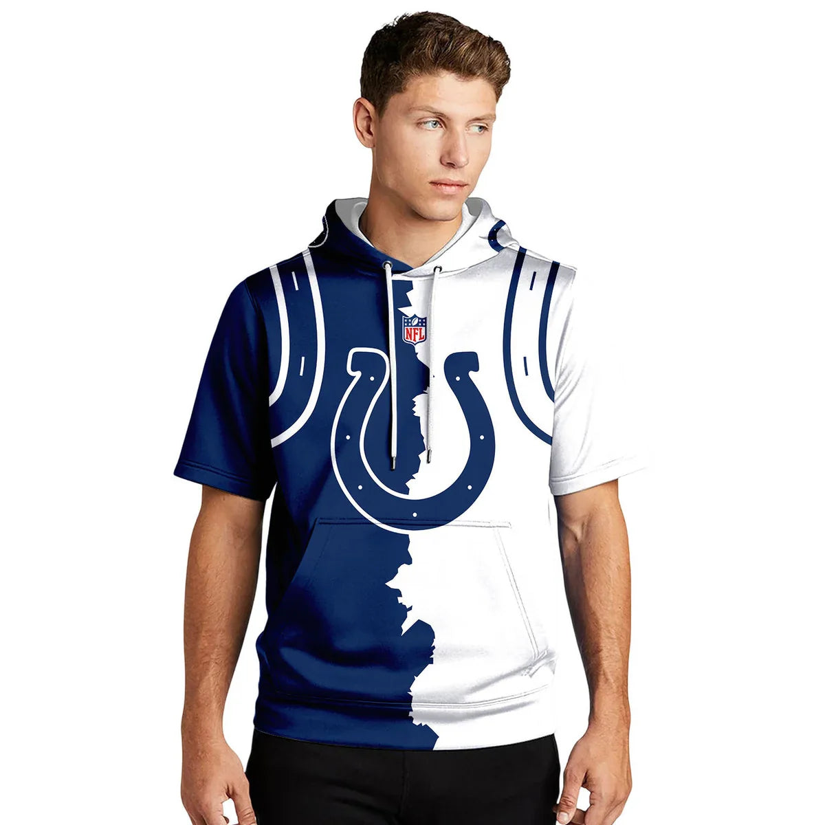 LIMITED EDITION - NEW CUSTOMIZED NFL17 IDC INDIANAPOLIS COLTS SHORT SLEEVE HOODIE T-SHIRT