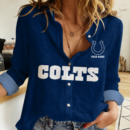LIMITED EDITION - NEW CUSTOMIZED NFL17 IDC INDIANAPOLIS COLTS WOMEN CASUAL SHIRT