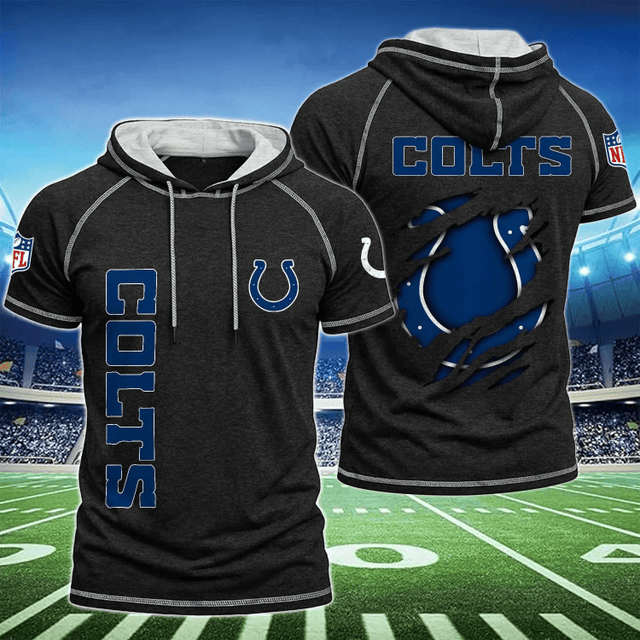 [SPECIAL OFFER] NEW CUSTOMIZED NFL17 IDC INDIANAPOLIS COLTS SHORT SLEEVE HOODIE