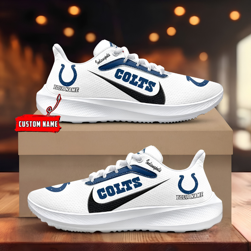 [SPECIAL OFFER] NEW CUSTOMIZED NFL17 IDC INDIANAPOLIS COLTS ROAD RUNNING SHOES