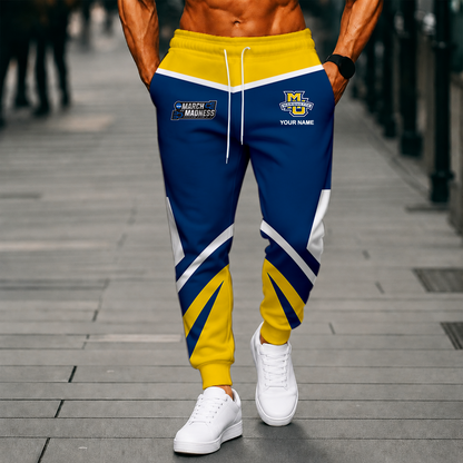 LIMITED EDITION - NEW CUSTOMIZED NCAA MAM17 MGE MARQUETTE GOLDEN EAGLES SWEATPANTS