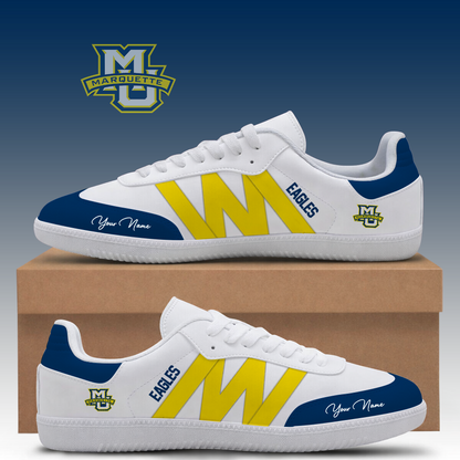 [FAN FAVORITE] NEW CUSTOMIZED NCAA MAM17 MGE MARQUETTE GOLDEN EAGLES CLASSIC SNEAKERS
