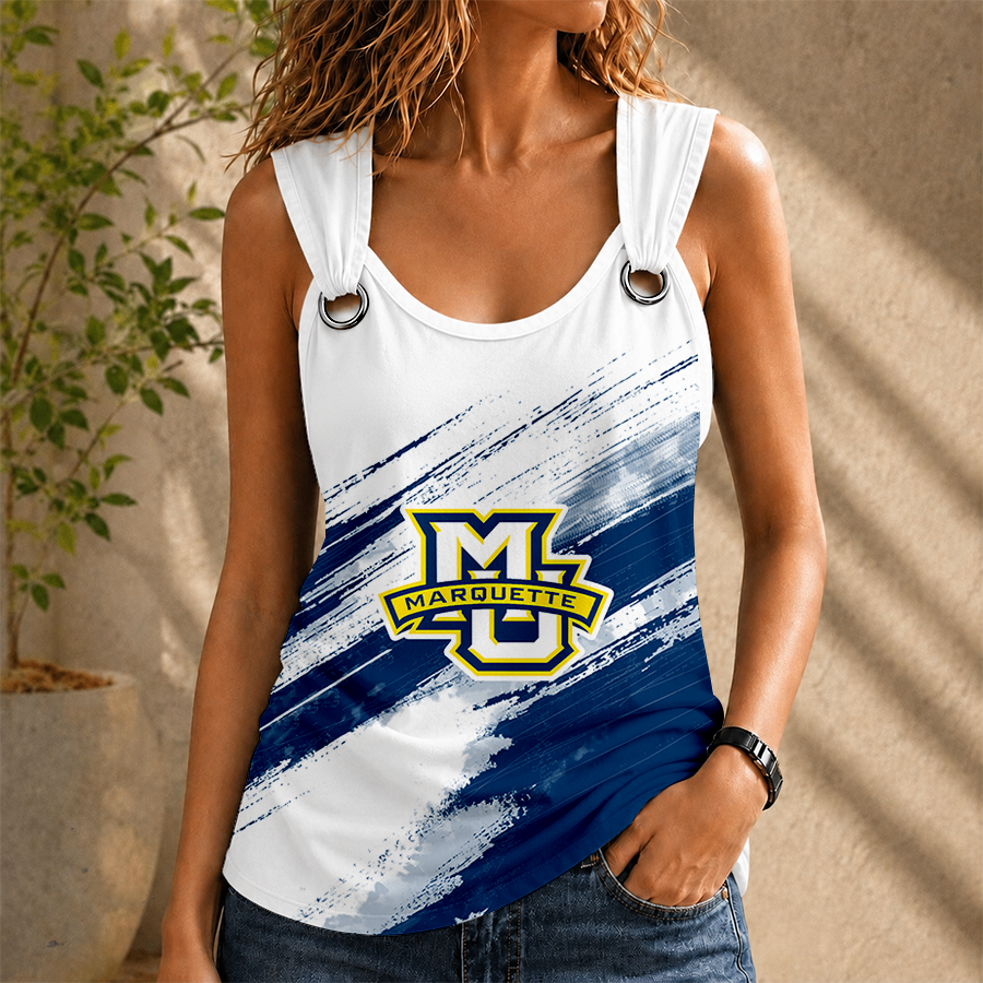 [FAN FAVORITE] NEW CUSTOMIZED NCAA MAM17 MGE MARQUETTE GOLDEN EAGLES O-RING SHOULDER TANK TOP