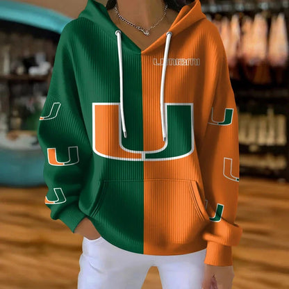[FAN FAVORITE] NEW CUSTOMIZED NCAA FBS17 MIH MIAMI HURRICANES RIBBED HOODIE & SWEATSHIRT