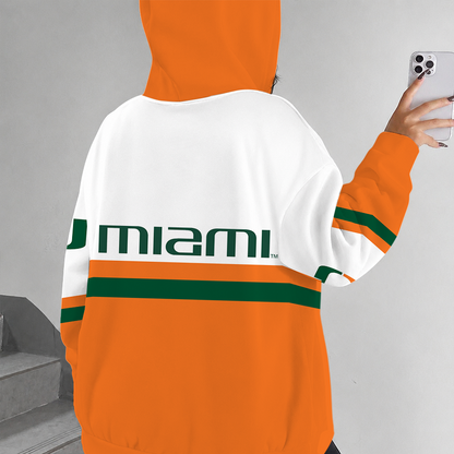 [FAN FAVORITE] NEW CUSTOMIZED NCAA FBS17 MIH MIAMI HURRICANES ZIP HOODIE