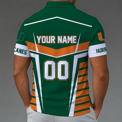 [FAN FAVORITE] NEW CUSTOMIZED NCAA FBS17 MIH MIAMI HURRICANES POLO SHIRT