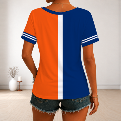 LIMITED EDITION - NEW CUSTOMIZED MLB17 NYM NEW YORK METS V-NECK FEMALE SHIRT