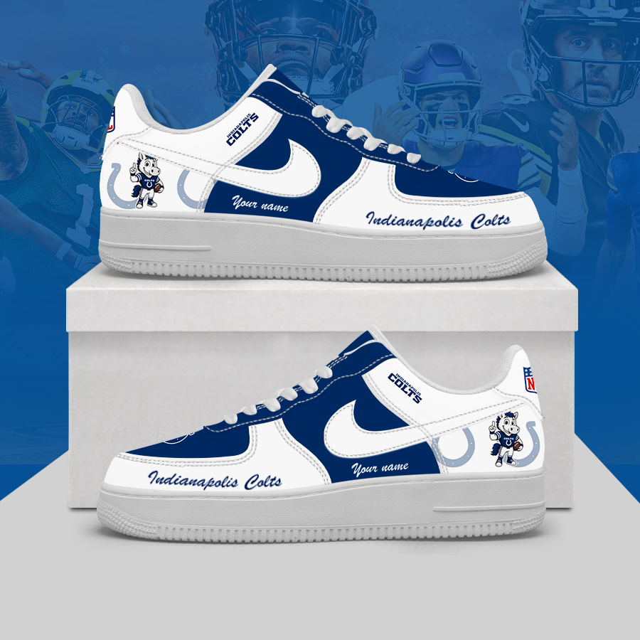 [SPECIAL OFFER] NEW CUSTOMIZED NFL17 IDC INDIANAPOLIS COLTS AF1 SHOES