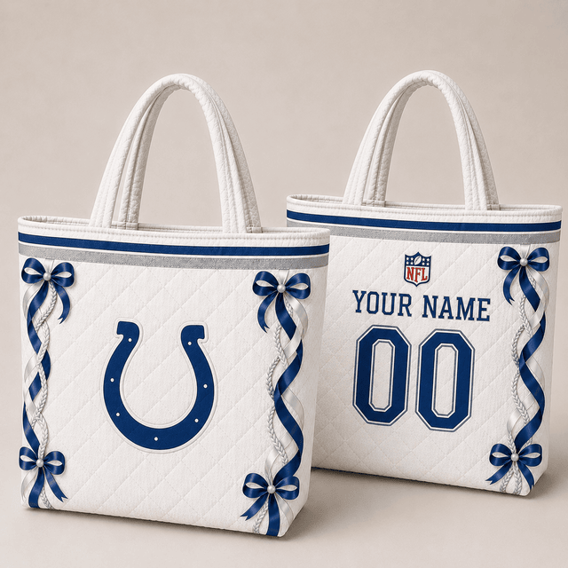 SPECIAL EDITION - NEW CUSTOMIZED NFL17 IDC INDIANAPOLIS COLTS QUILTED TOTE BAG