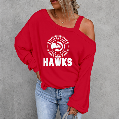 [HOT DEAL] NEW CUSTOMIZED NBA17 AHA ATLANTA HAWKS DROP SHOULDER SWEATSHIRT