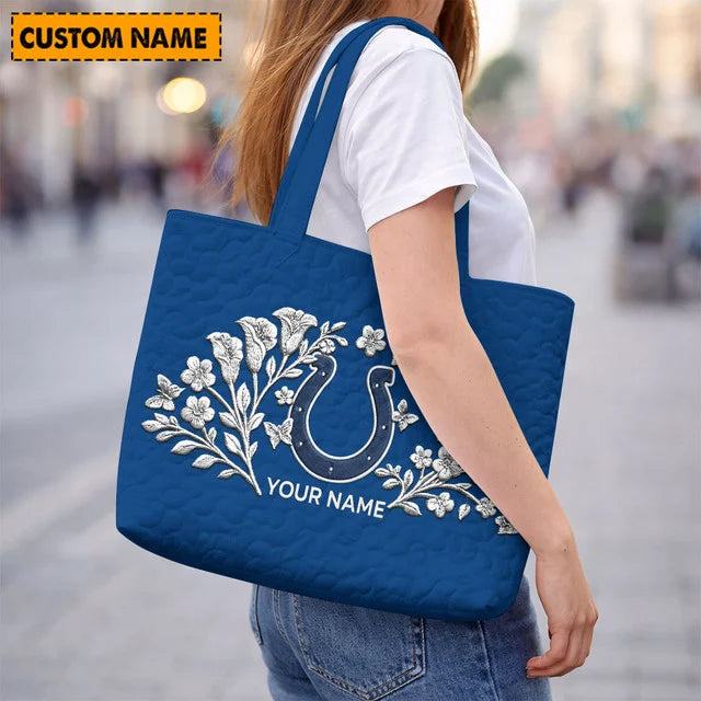 ELITE EDITION - NEW CUSTOMIZED NFL17 IDC INDIANAPOLIS COLTS QUILTED TOTE BAG