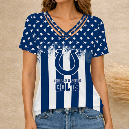 [SPECIAL OFFER] NEW CUSTOMIZED NFL17 IDC INDIANAPOLIS COLTS V-NECK SHIRT