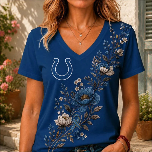 ELITE EDITION - NEW CUSTOMIZED NFL17 IDC INDIANAPOLIS COLTS V-NECK FEMALE SHIRT