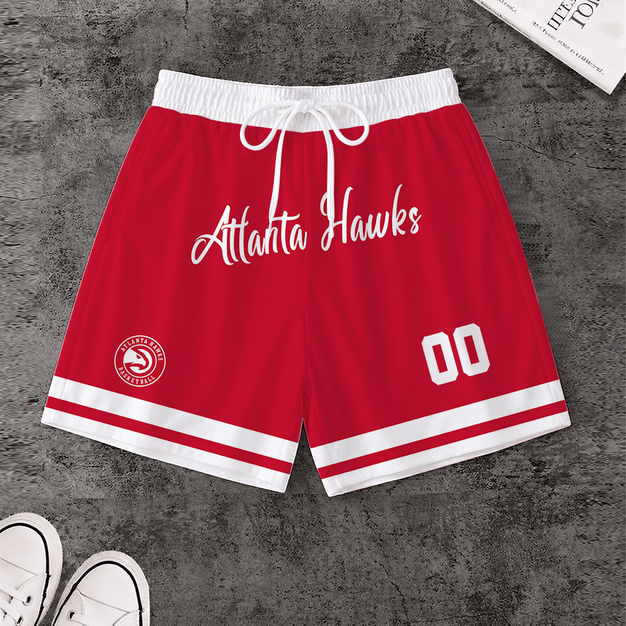 LIMITED EDITION - NEW CUSTOMIZED NBA17 AHA ATLANTA HAWKS SHORT PANTS