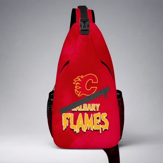 [SUPER SALE] NEW CUSTOMIZED NHL17 CGF CALGARY FLAMES SLING BAG