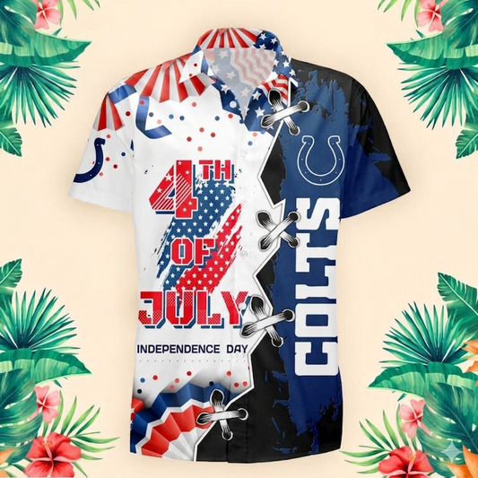 MEGA SALE - NEW CUSTOMIZED NFL17 IDC INDIANAPOLIS COLTS INDEPENDENCE DAY HAWAIIAN SHIRT