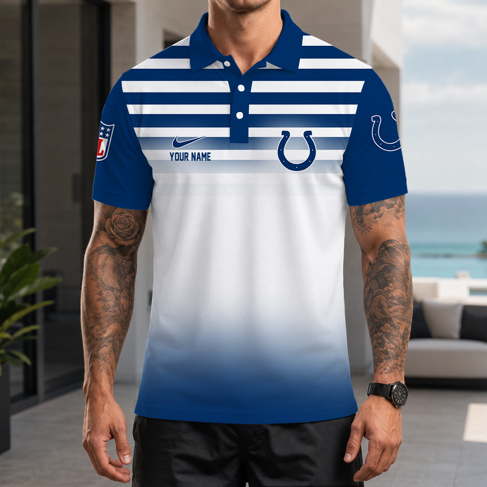 [SPECIAL OFFER] NEW CUSTOMIZED NFL17 IDC INDIANAPOLIS COLTS POLO SHIRT